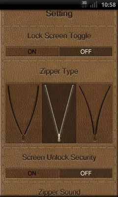 Zipper Lock Screen Free android App screenshot 0